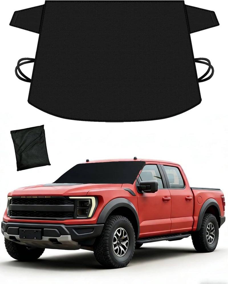 MarisFlow Windshield Cover for Ice and Snow | Heavy Duty 600D Oxford Fabric | Windshield Protector for Cars, SUVs, Trucks | Secure Fit Waterproof Frost Cover | Winter Car Accessories (74 * 43) - Image 1